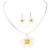 Flower Polymer Clay Dangle Earrings & Pendant Necklaces Sets for Women FS-WG4A5F2-05-2