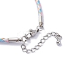 Polyester Cord Braided Bracelet Makings MAK-Z003-01P-02-3