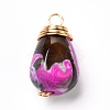 Natural Fire Crackle Agate Beads Pendants PALLOY-JF00864-3