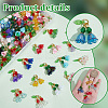 128Pcs 16 Colors Glass Pearl & Acrylic Pendants PALLOY-AR00018-3