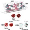 50Pcs 7 Colors Christmas Spray Painted Wood European Beads WOOD-FS0002-43-4