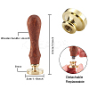 Brass Wax Seal Stamp with Handle AJEW-WH0184-0668-5