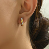 Two Tone Twist C-Shaped 316L Surgical Stainless Steel Stud Earrings FS-WG8645D-03-4