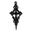 Jet Rhinestone Cross Pendant with Black Enamel ENAM-WH0001-06EB-01-1