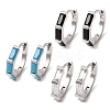Brass Pave Cubic Zirconia Hoop Earrings EJEW-G471-09P-2