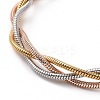 304 Stainless Steel Braided Round Snake Chain Bracelet for Women LS-BJEW-P286-04A-2