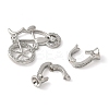Brass Pave Clear Cubic Zirconia Fold Over Clasps KK-M320-18P-2