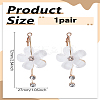 1 Pair Acrylic Flower Dangle Hoop Earrings EJEW-LP0013-10B-2