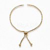 Adjustable 304 Stainless Steel Slider Bracelets Making STAS-CJ0002-40G-1