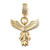 Brass Micro Pave Clear Cubic Zirconia Angel Wing Pendants KK-H519-16A-G-1