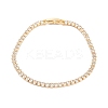 Brass Pave Clear Cubic Zirconia Horse Eye Link Bracelets BJEW-YWC0002-03A-G-1
