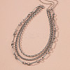 Alloy Chain 3 Layered Necklaces FS-WG7F0DA-03-1
