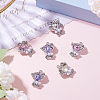 6Pcs 3 Colors Rack Plating Alloy Rhinestone Pendants FIND-TA0005-40-5