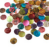 100Pcs 10 Colors Spray Paint Natural Akoya Shell Pendants SHEL-CD0001-01-2