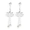 999 Sterling Silver Flower Ear Plug Gauges EJEW-P296-09S-1