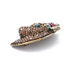 Horse's Head Alloy Rhinestone Brooches LS-JEWB-E041-18AB-03-2