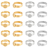 20Pcs 2 Styles Adjustable 304 Stainless Steel Finger Rings Components STAS-UN0057-19B-1