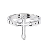 Non-Tarnish 304 Stainless Steel Hollow Out Cross Adjustable Ring for Women RJEW-I097-05P-2