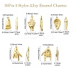 30Pcs 5 Styles Alloy Rhinestone Pendants FIND-CJ0002-42-2