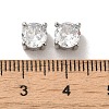 Brass with Single Clear Cubic Zirconia Beads KK-H461-09A-P-3