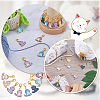 16Pcs 8 Style Cat Shape Alloy Enamel Pendant Locking Stitch Markers HJEW-SC00031-5