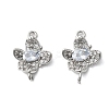 Brass Micro Pave Cubic Zirconia Connector Charms KK-Z103-10P-01-2
