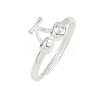 925 Sterling Silver Adjustable Finger Rings for Women RJEW-P157-01S-3