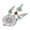 Mixed Gemstone Chip Big Pendants PALLOY-JF02291-3