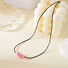 Fish Porcelain Pendant Black Wax Cord Necklaces FS-WG7FFA4-06-1