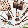 6Pcs 6 Style Natural & Synthetic Mixed Gemstone Lariat Necklaces Set NJEW-AN0001-36-7