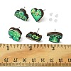 20Pcs 5 Style Saint Patrick's Day Green Wood Stud Earrings EJEW-FS0001-11-4