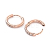 Ion Plating(IP) 316 Surgical Stainless Steel Pave Clear Cubic Zirconia Hoop Earrings Women EJEW-A109-01A-RG-2