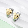 Brass Micro Pave Clear Cubic Zirconia Hoop Earrings EJEW-H158-19B-GP-1