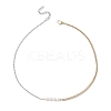 Natural Cultured Freshwater Pearl Rice Beaded Pendant 304 Stainless Steel Cable Chain Double Layer Necklaces NJEW-JN05681-4