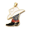 Brass Enamel Pendants KK-A296-48D-G-1