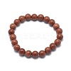 Synthetic Goldstone Beads Stretch Bracelets BJEW-G617-01B-01-2