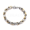 304 Stainless Steel Rope Chain Bracelet for Men Women BJEW-Z011-19GP-1