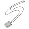 201 Stainless Steel Hollow Rectangle with Cross Pendant Box Chain Necklaces LS-NJEW-D089-06P-2