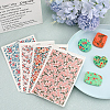 CRASPIRE 8 Sheets 4 Style Flower Pattern Ceramics Clay Water Transfer Paper DIY-CP0010-36A-01-4