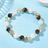 Natural Citrine & Tiger Eye & White Jade Beads Stretch Bracelets for Women BJEW-JB13186-1