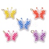Glass Seed Beaded Butterfly Pendants PALLOY-MZ00473-1