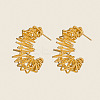 Wire Wrapped Hollow C-Shaped 304 Stainless Steel Stud Earrings VV9259-1