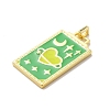 Brass Micro Pave Cubic Zirconia Pendant with Enamel KK-H458-02G-K02-2