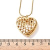 304 Stainless Steel with Acrylic Imitation Pearl Heart Pendant Necklaces for Women NJEW-B151-01G-5