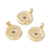 Brass Micro Pave Clear & Black Cubic Zirconia Pendants KK-G415-10G-1