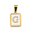 PVD Vacuum Plating 304 Stainless Steel Pave Natural White Shell Pendants STAS-S130-03G-G-1