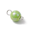 AB Color Plated Opaque Acrylic Round Connector Charms PALLOY-JF03543-02-4