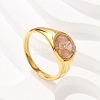 Round Natural Quartz Crystal Chips Finger Rings RJEW-D303-03G-01-4