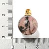 Natural Rhodonite Perfume Bottle Pendants G-K338-22G-04-3