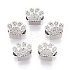 Brass Micro Pave Cubic Zirconia European Beads ZIRC-T002-101-1